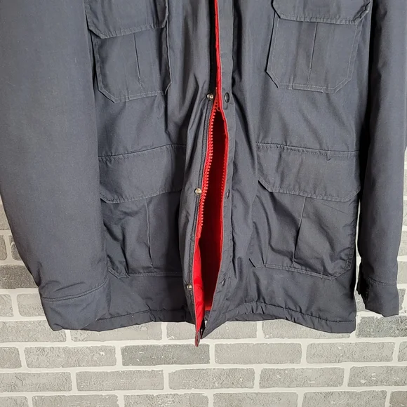 Woolrich Vintage Made in USA Blue Parka Jacket Winter Coat Mens Size XL Long